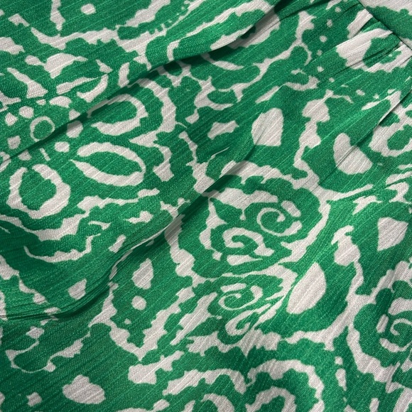 NWOT Pinch Paisley Green White Maxi Dress Flutter Sleeve Tie Waist - Picture 11 of 11